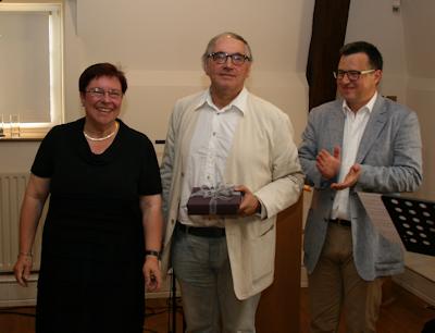 Germaine GOETZINGER, Présidente de la Fondation - Nico HELMINGER, Lauréat - Pierre MARSON, Président du Jury